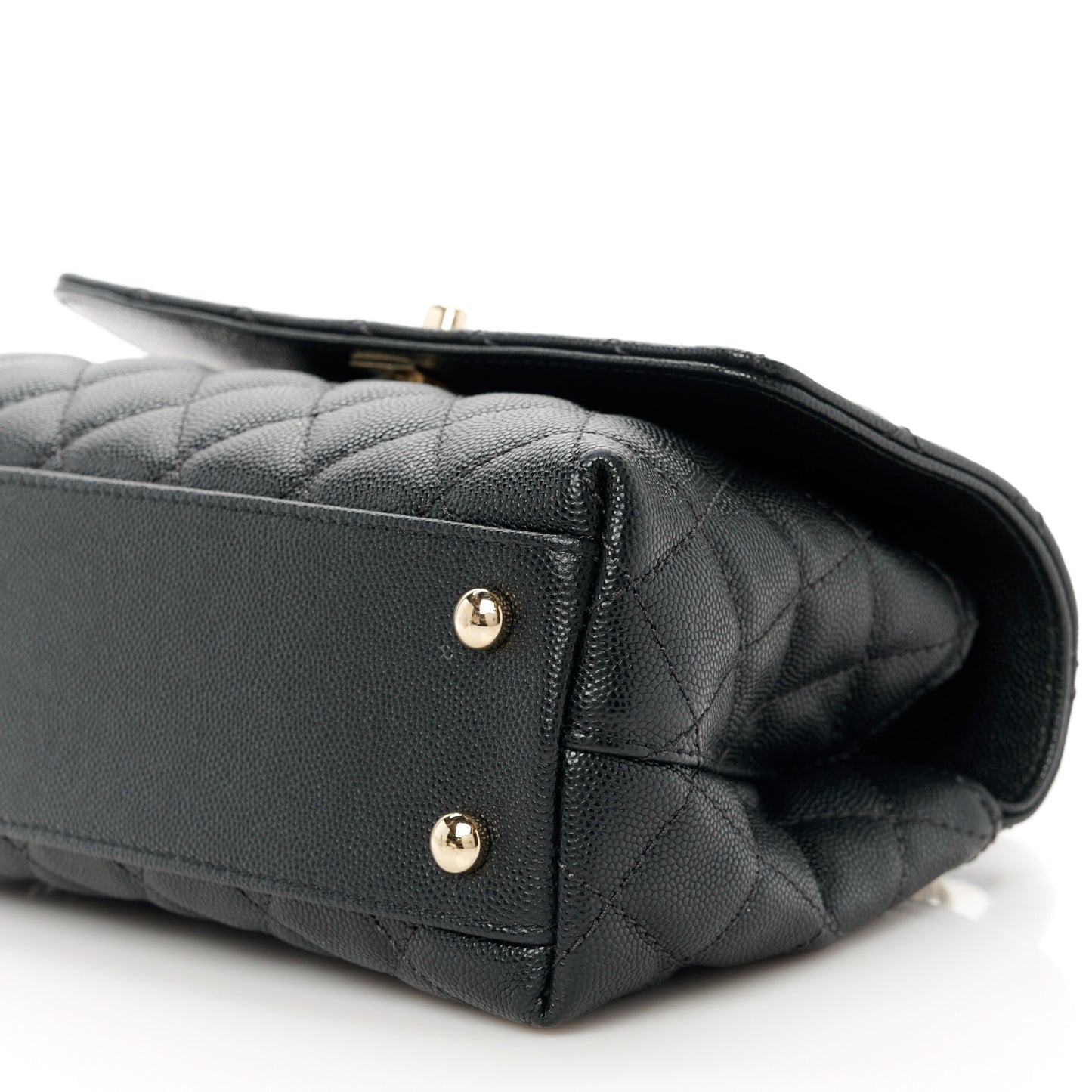 Caviar Quilted Mini Coco Handle Flap Black