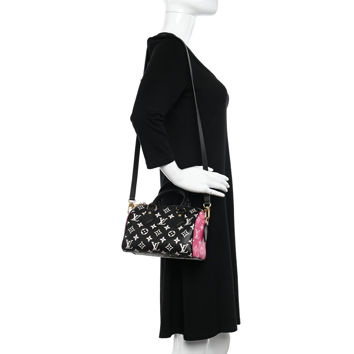 Louis Vuitton Empreinte Monogram Spring in the City Speedy Bandouliere 20 Black White Pink 2 of 9