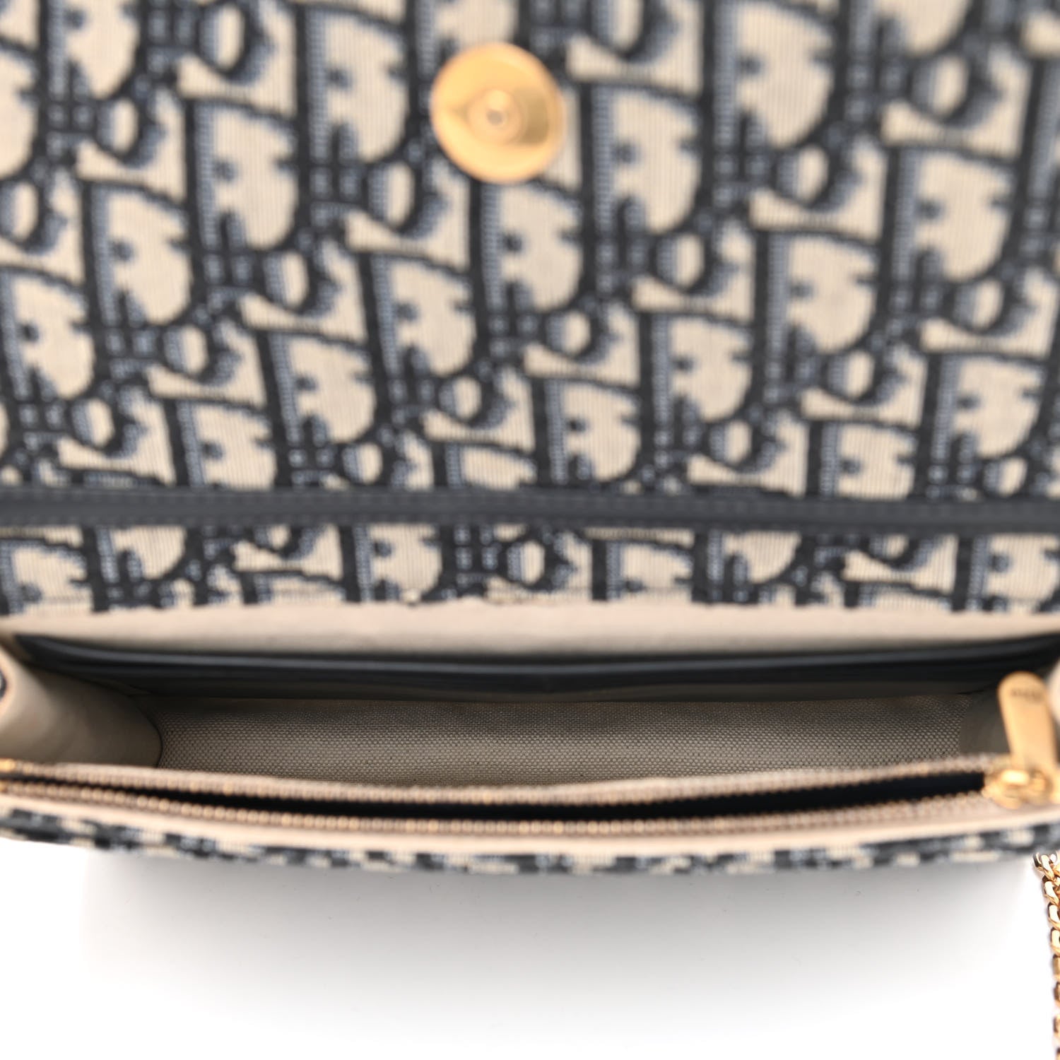 Christian Dior Oblique Saddle Chain Pouch Blue 5 of 8