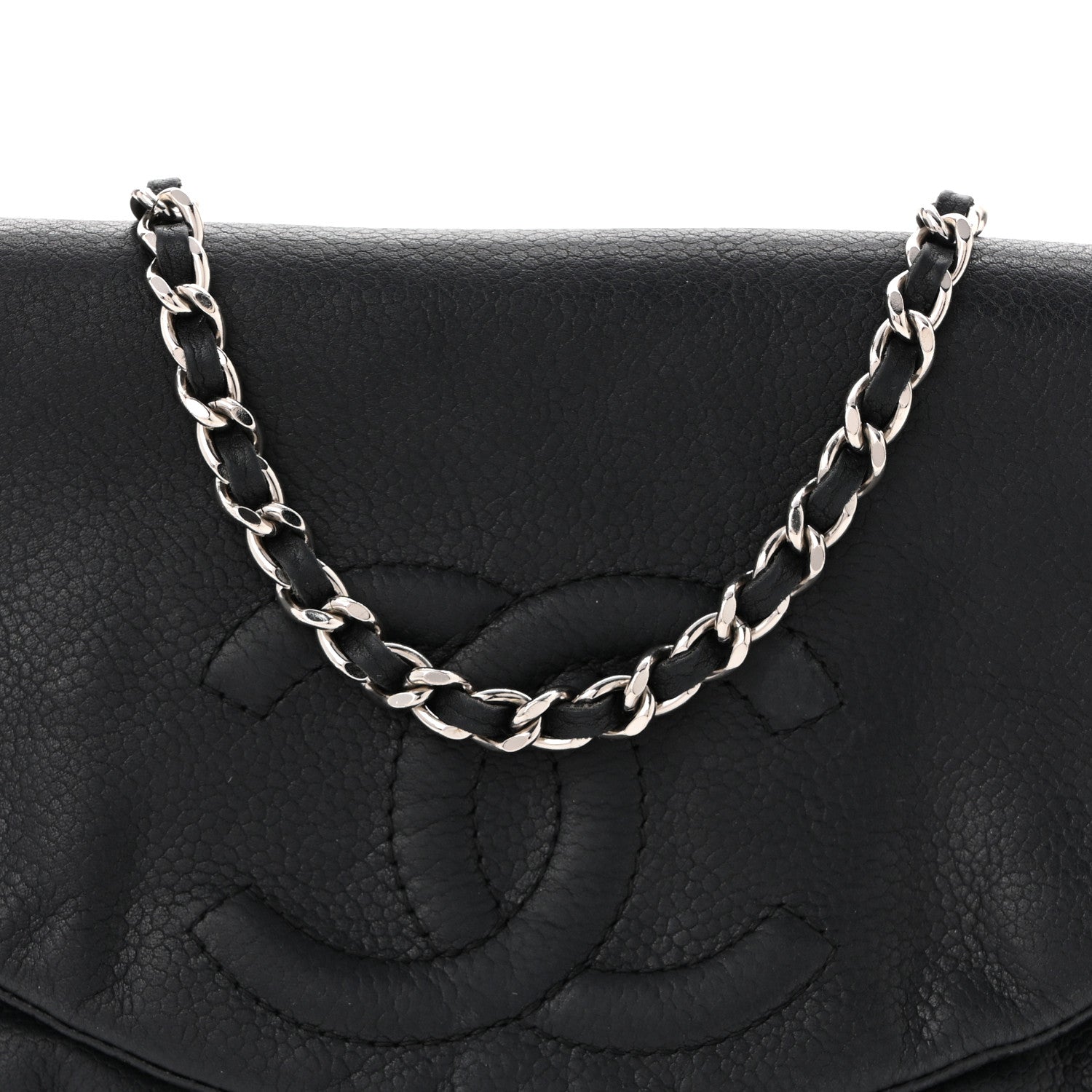 Chanel Lambskin Half Moon Wallet On Chain WOC Black 9 of 11