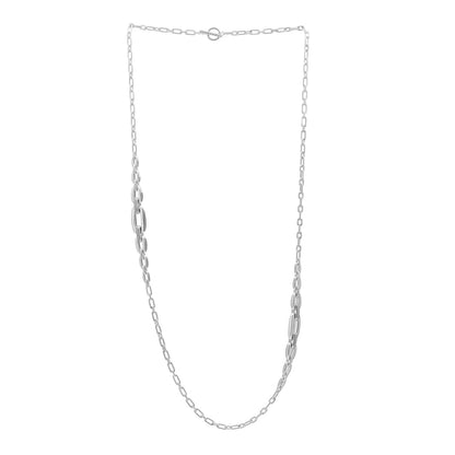 David Yurman Sterling Silver Diamond Wellesley Long Chain Link Necklace 3 of 5