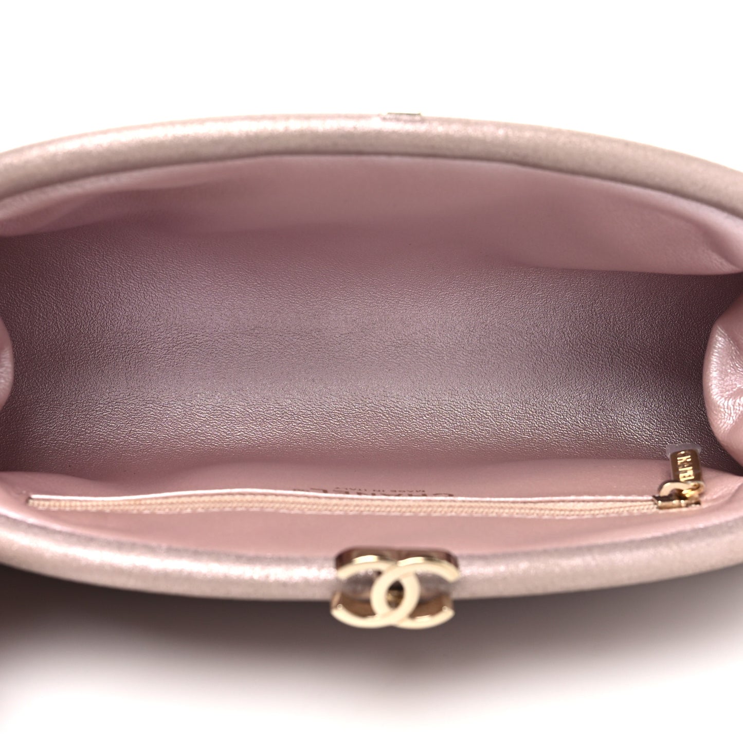 Metallic Lambskin Quilted Timeless Clutch Pink