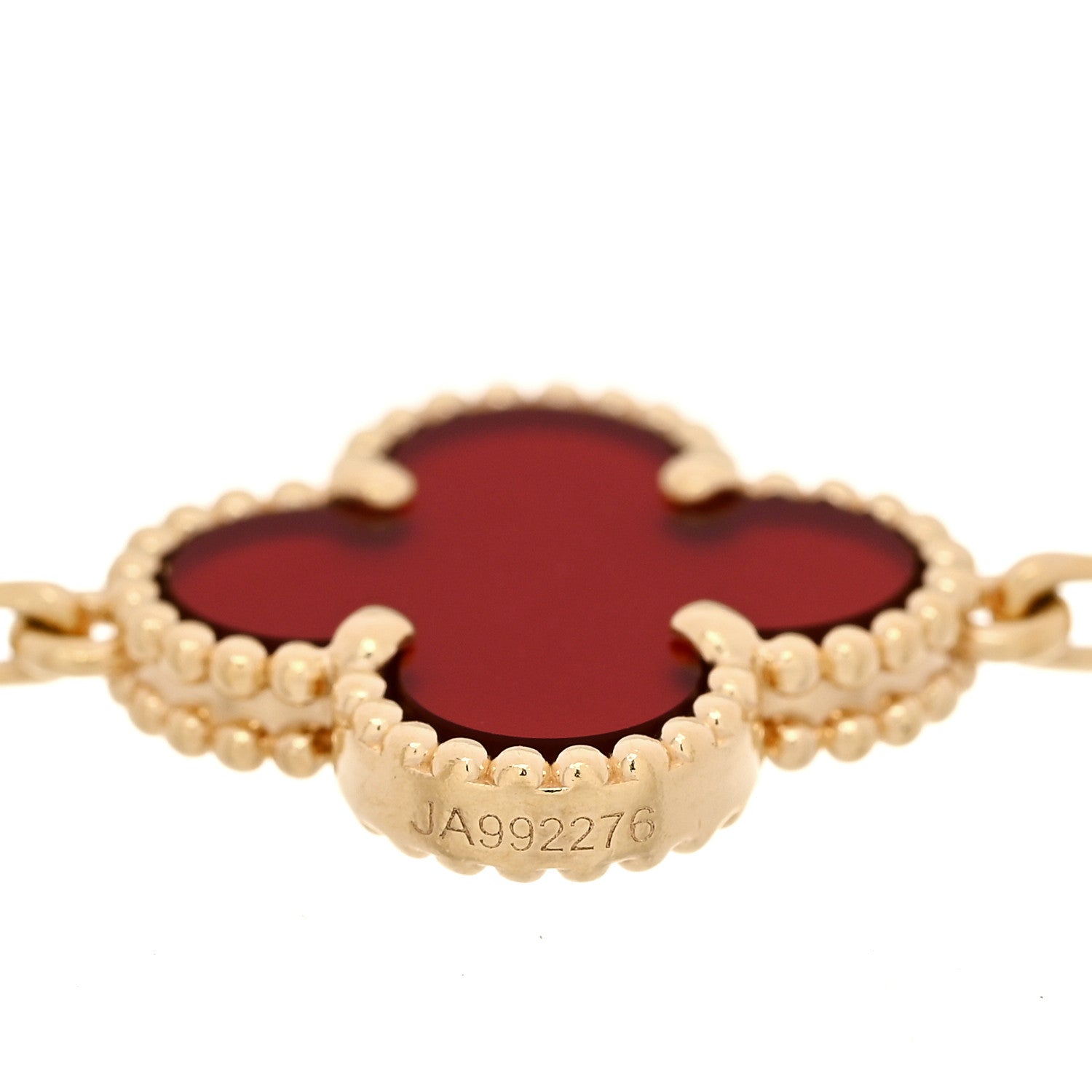 Van Cleef & Arpels 18K Yellow Gold Carnelian 5 Motifs Vintage Alhambra Bracelet 5 of 7