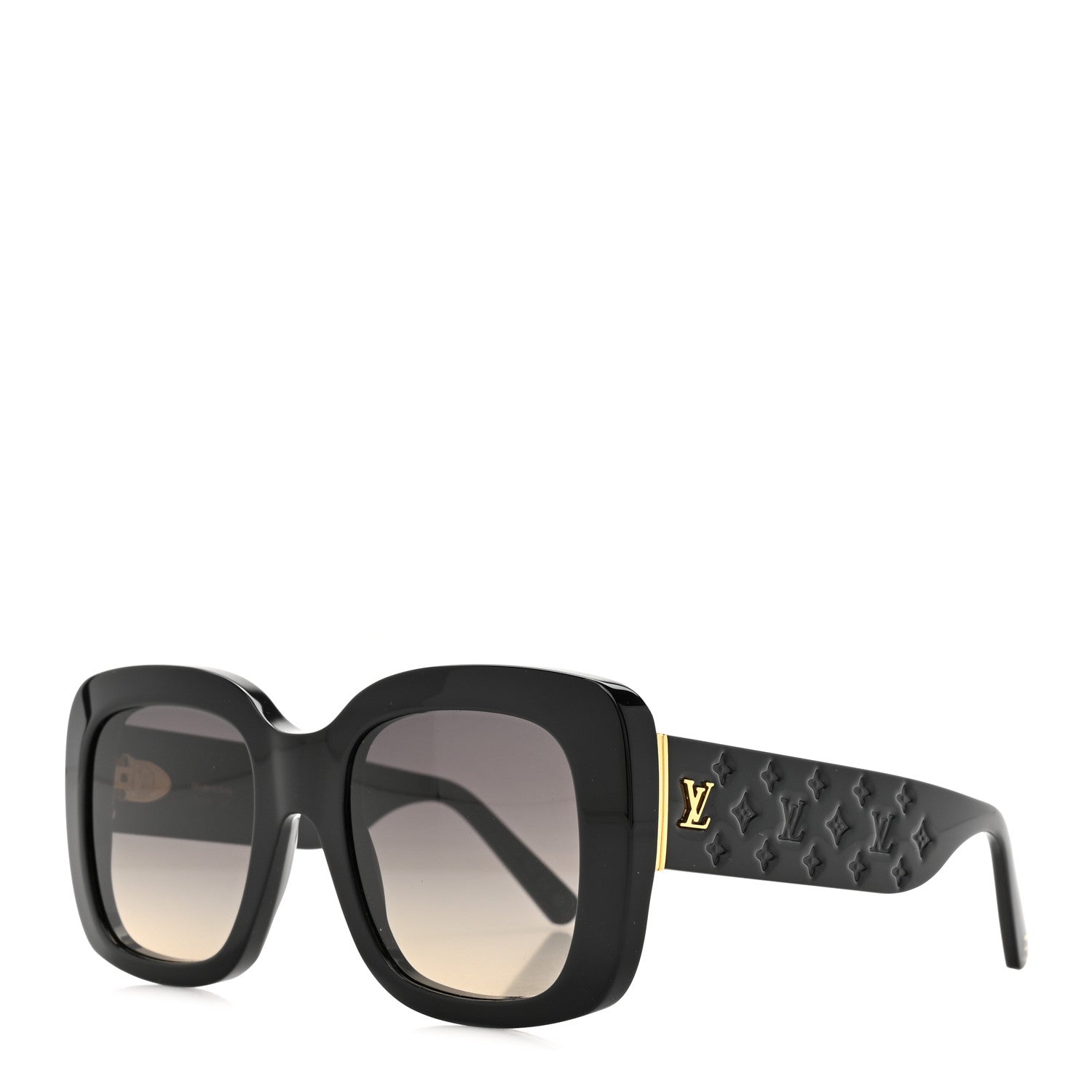 Louis Vuitton Acetate LV Empreinte Square Sunglasses Z1611W Black 1 of 7