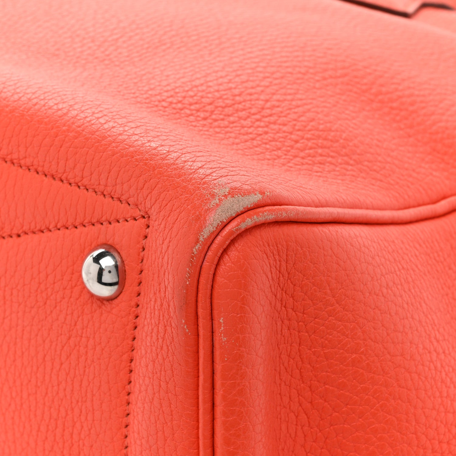 Hermes Taurillon Clemence Victoria II 35 Orange Poppy 12 of 15