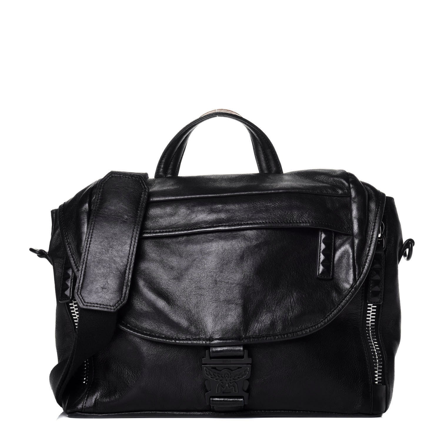 MCM Lambskin Medium Killian Messenger Bag Black 1 of 10