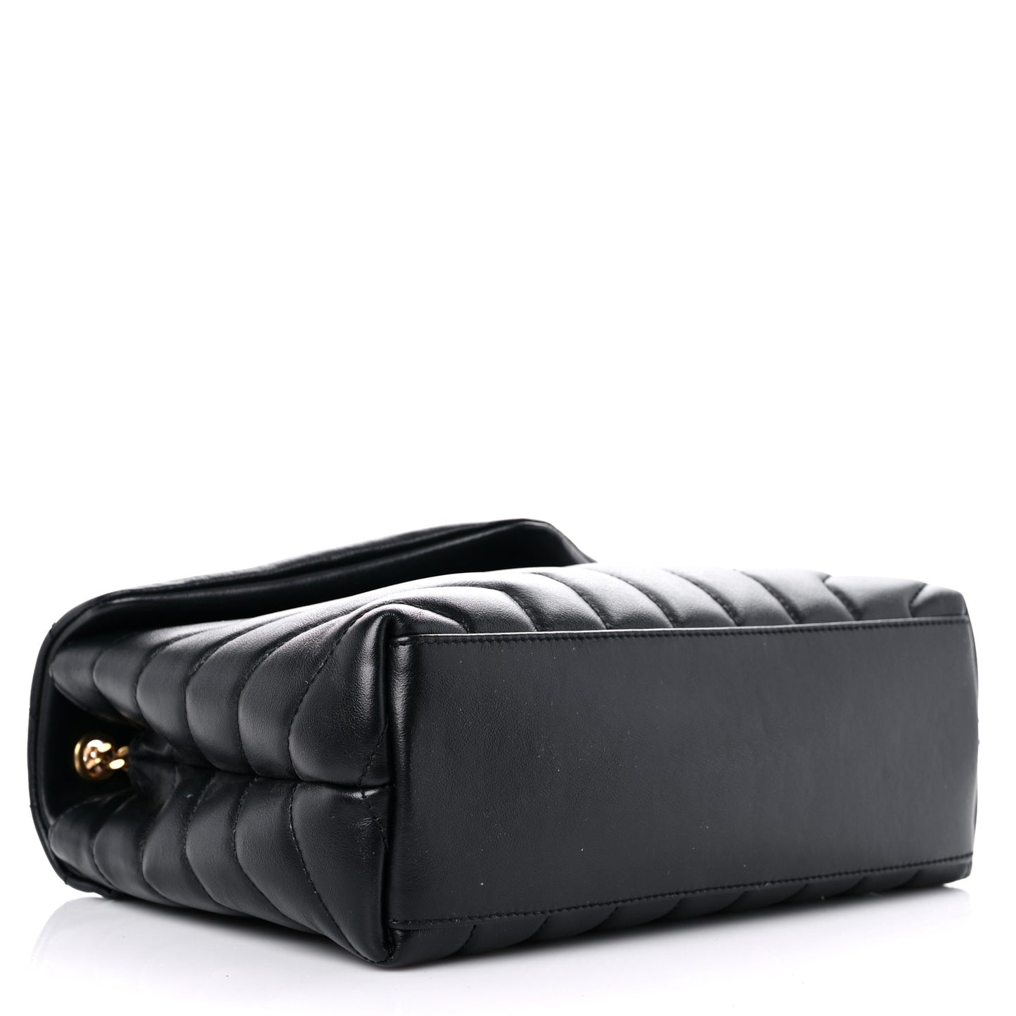 Calfskin Y Quilted Monogram Small Loulou Chain Satchel Black