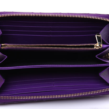 Christian Dior Patent Cannage Voyageur Zip Around Wallet Purple 5 of 12