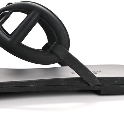 Hermes Rubber Womens Egerie Sandals 39 Black 10 of 12
