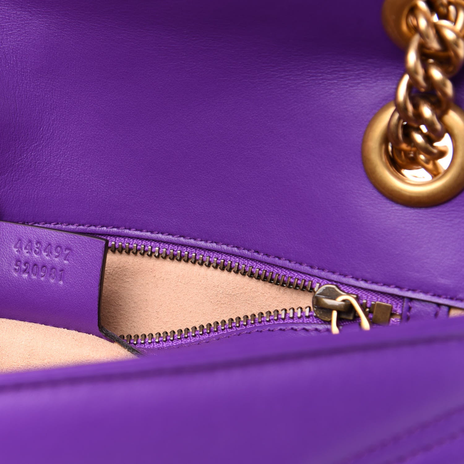 Gucci Calfskin Matelasse Small GG Marmont Shoulder Bag Shine Purple 8 of 15