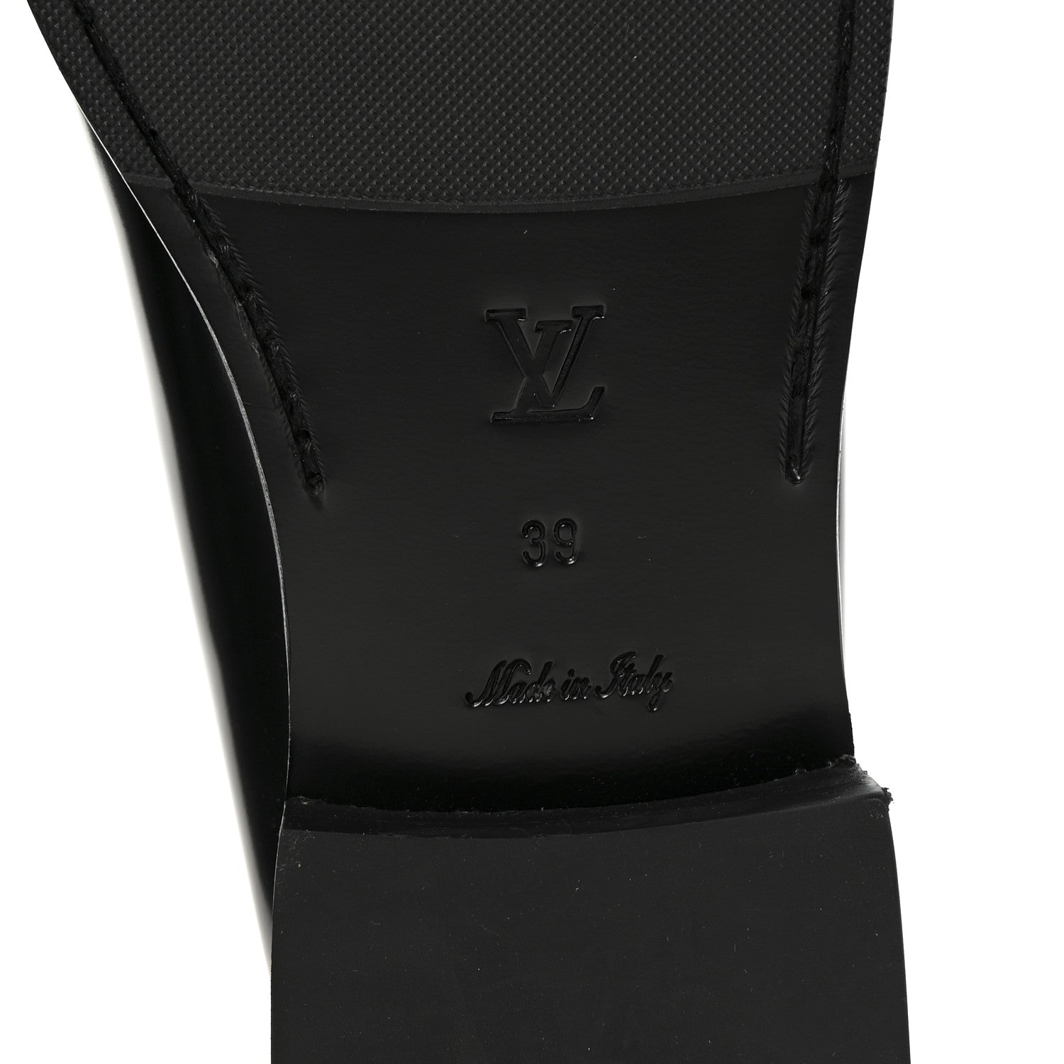 Louis Vuitton Glazed Calfskin Chess Flat Loafers 39 Black 7 of 9