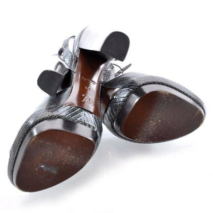 Louis Vuitton Lizard Skin Platform Heels 39 4 of 6