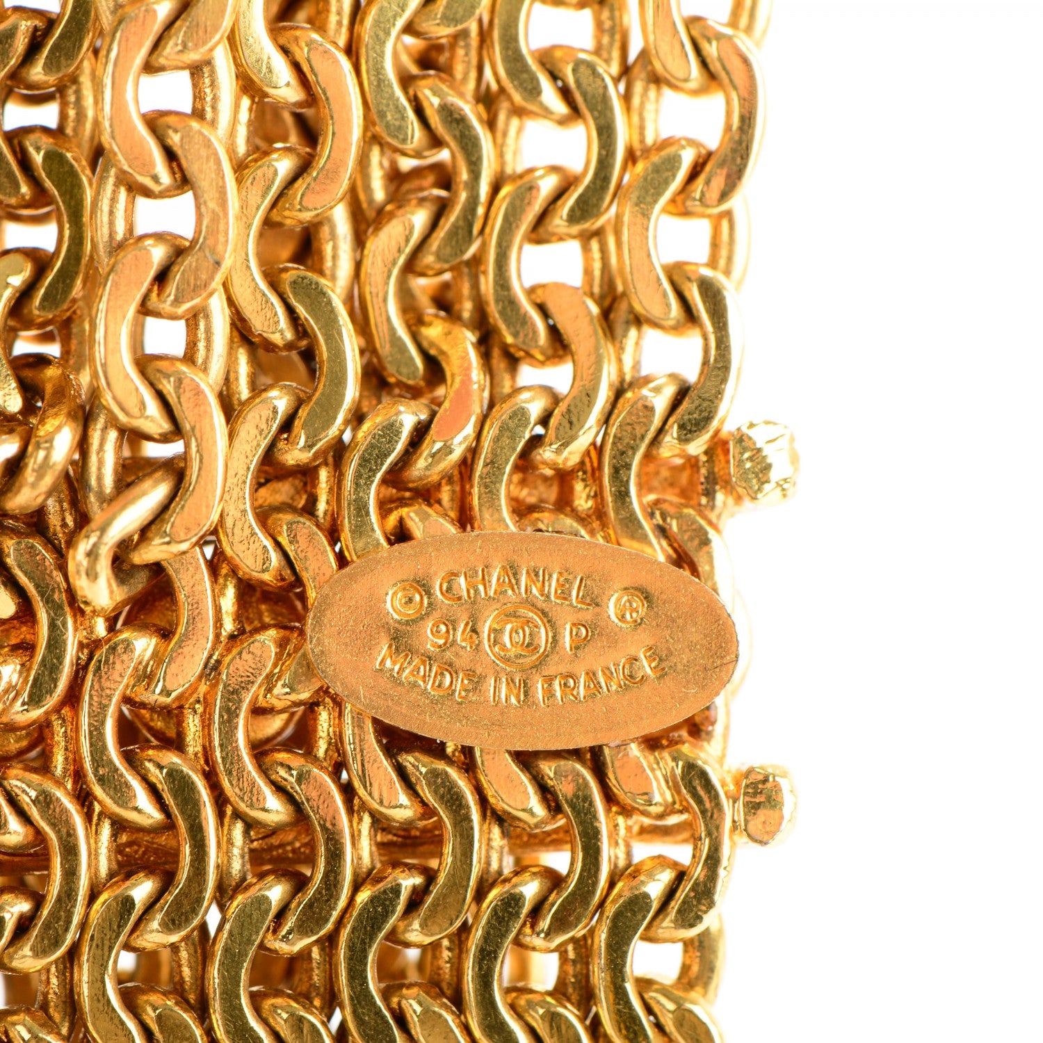 Chanel Gripoix Multi Strand Chain Necklace Gold Red 6 of 7