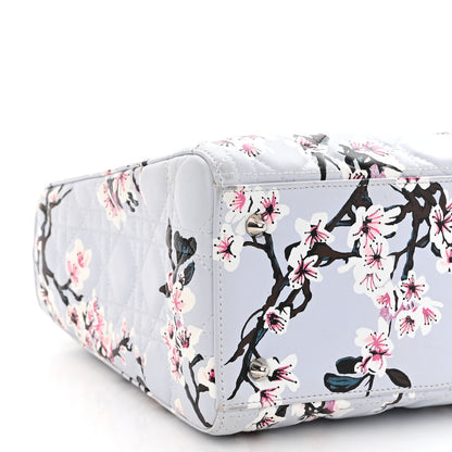 Christian Dior Lambskin Cannage Floral Printed Medium Lady Dior Light Blue 8 of 10