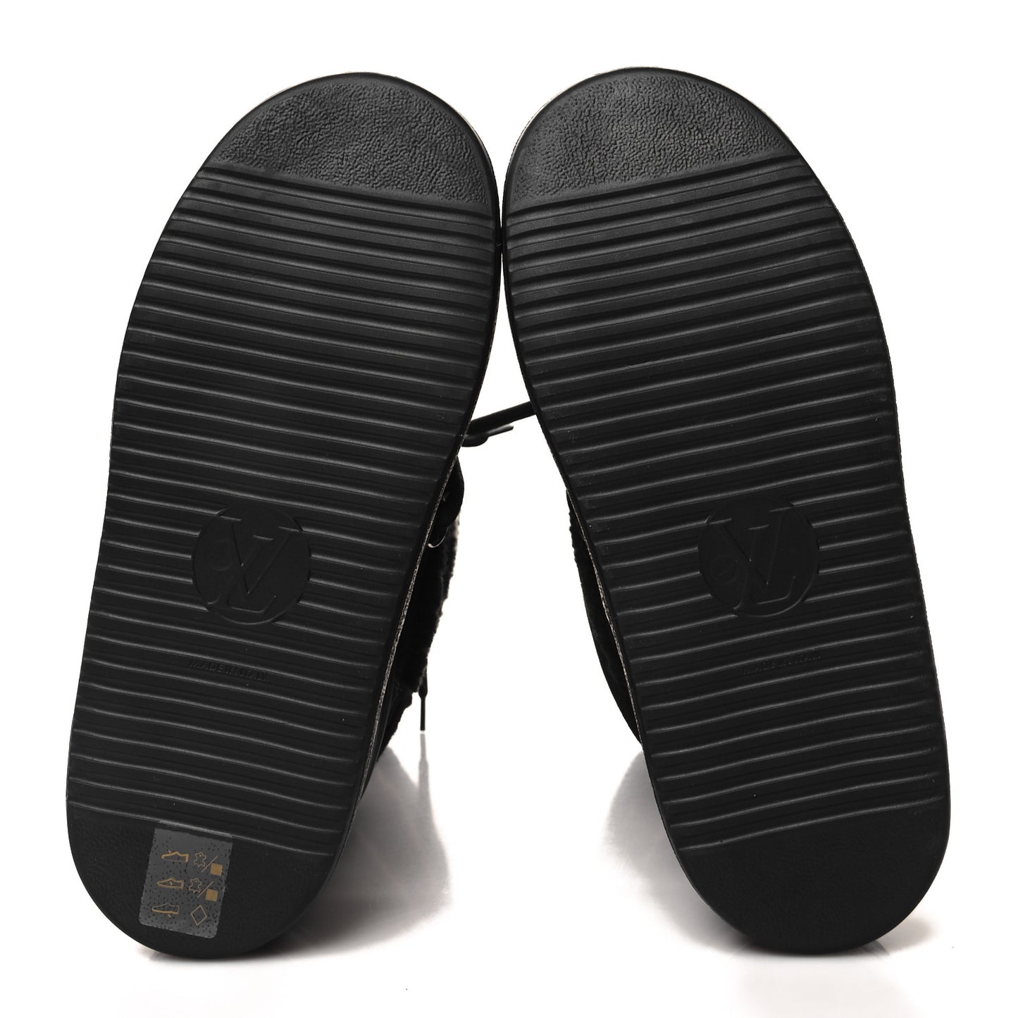 Suede Shearling Polar Flat High Boots 36 Black