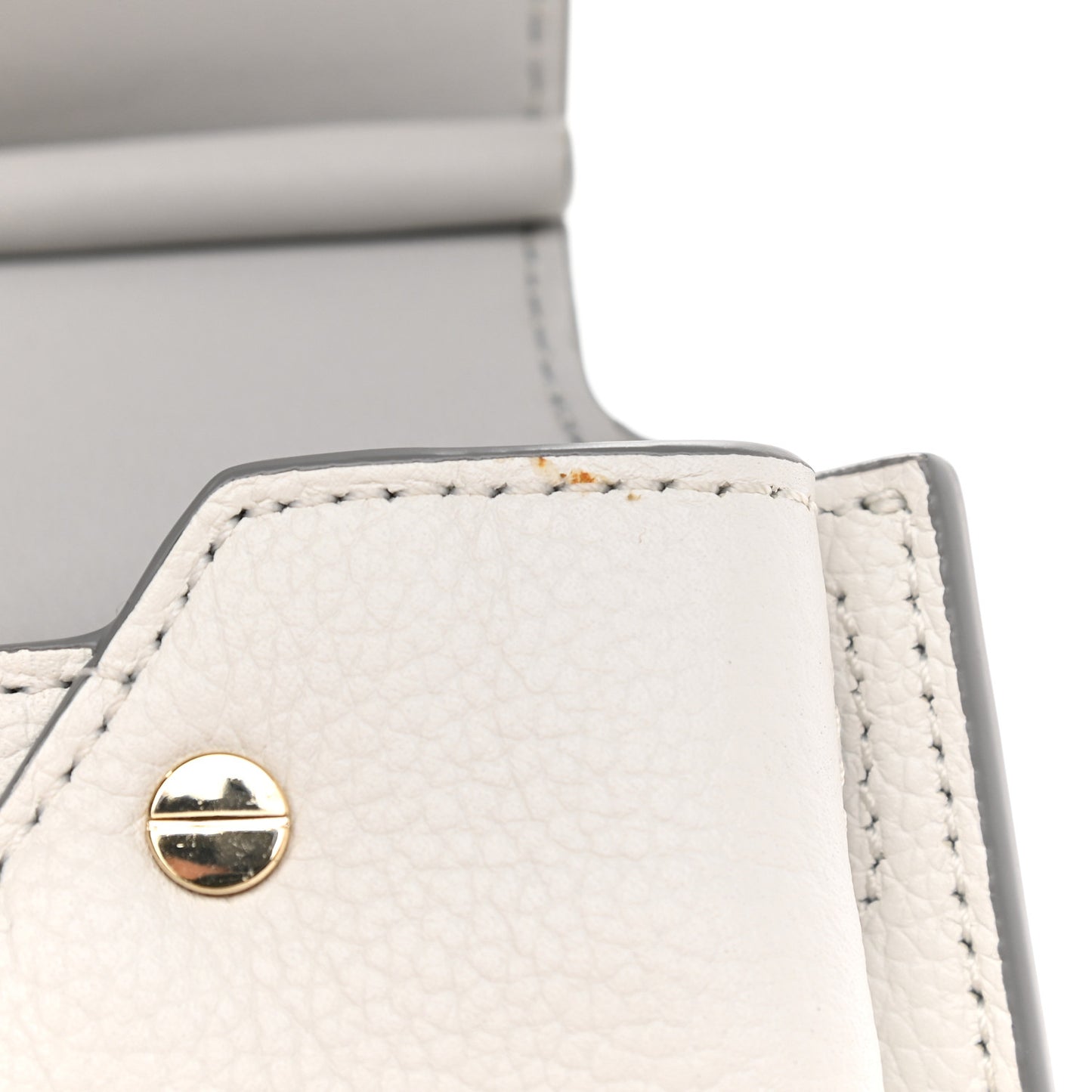 Grained Calfskin Medium Milla Convertible Backpack White Flake