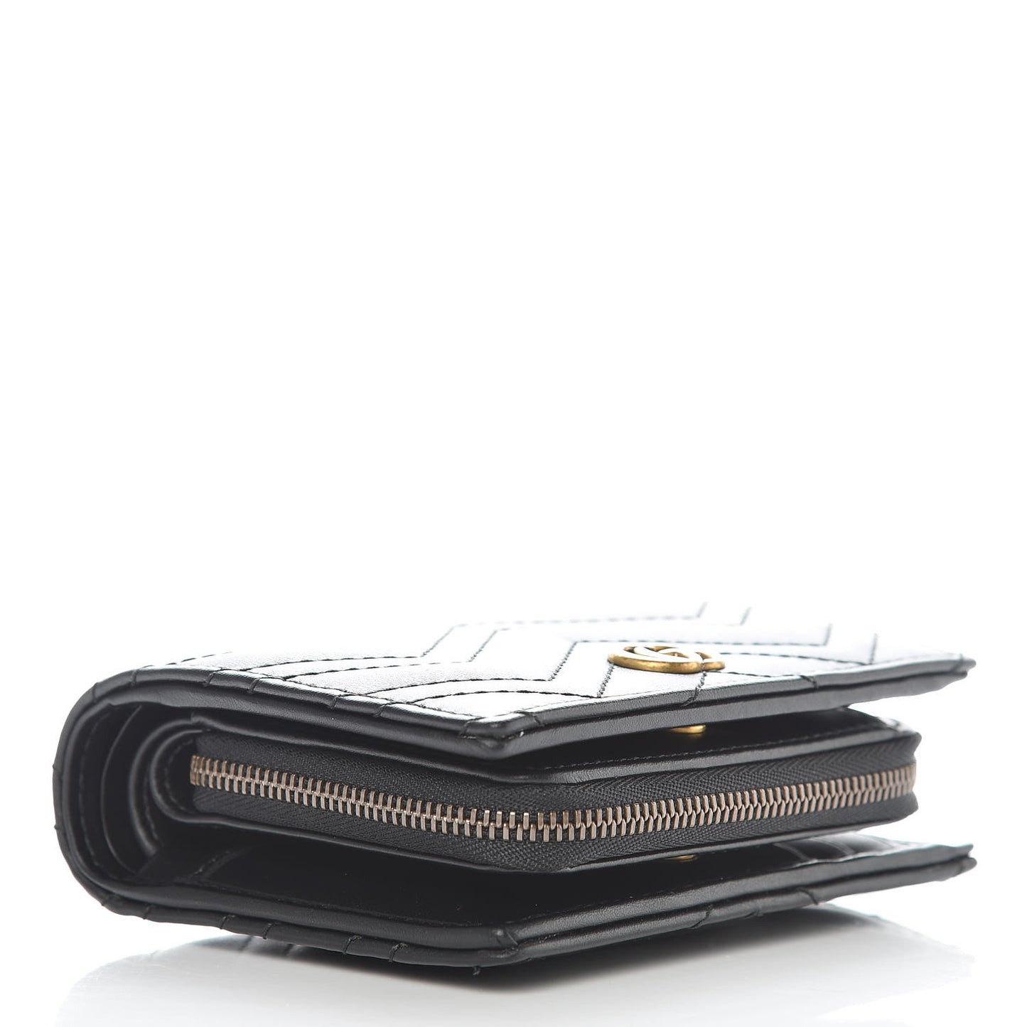Calfskin Matelasse GG Marmont ID Card Case Wallet Black