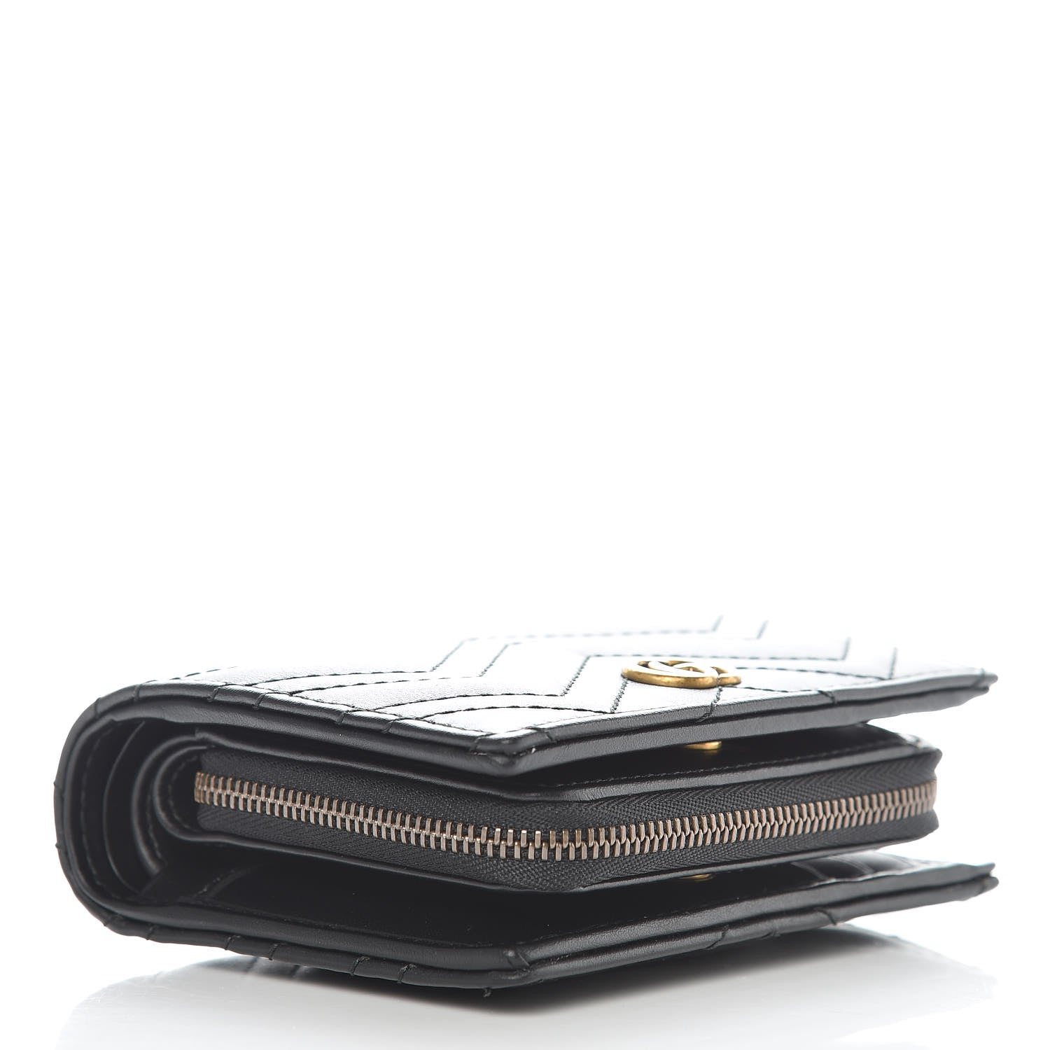 Gucci Calfskin Matelasse GG Marmont ID Card Case Wallet Black 4 of 11