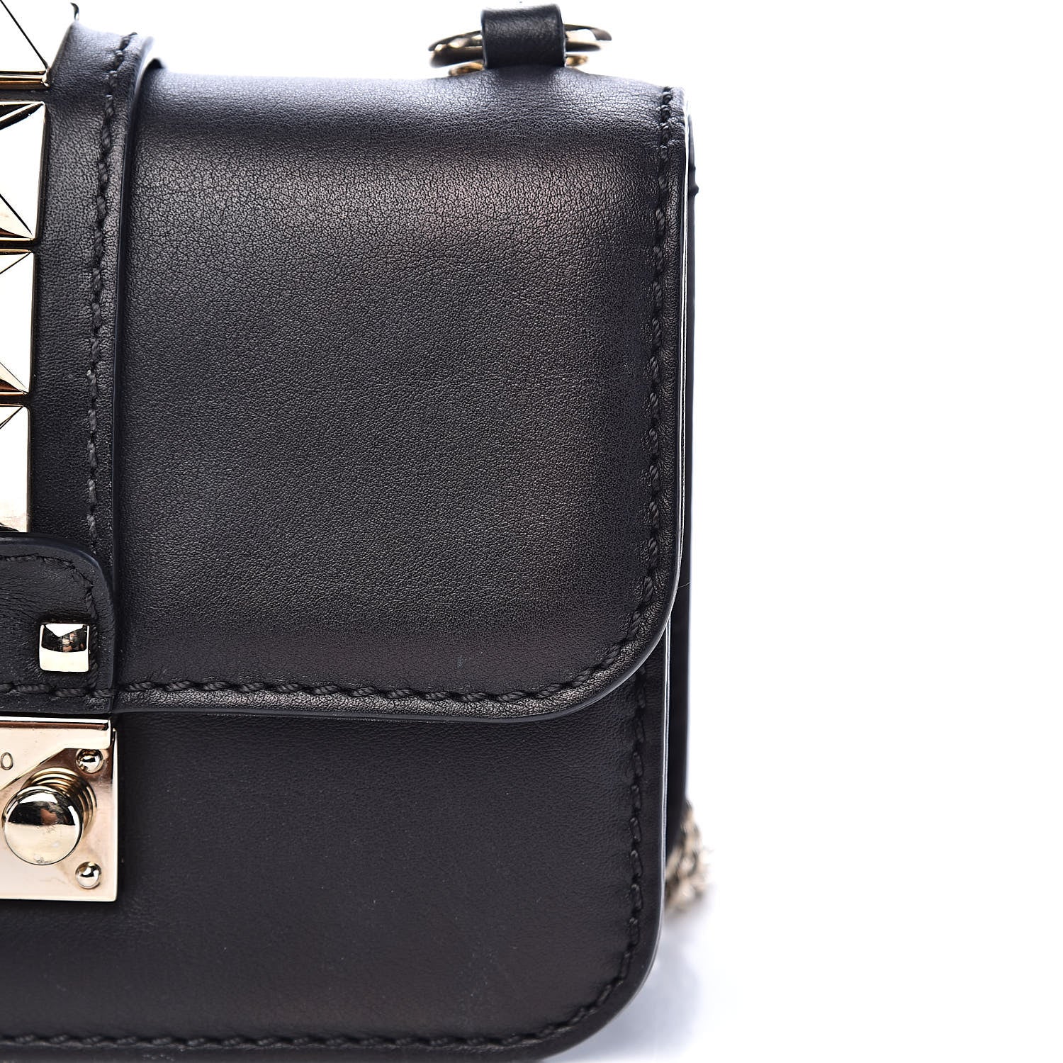 Valentino Garavani Vitello Mini Glam Lock Rockstud Flap Black 10 of 12