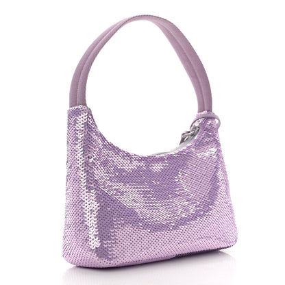 Prada Paillettes Sequin Mini Re-Edition 2000 Bag Lilium Black 3 of 14