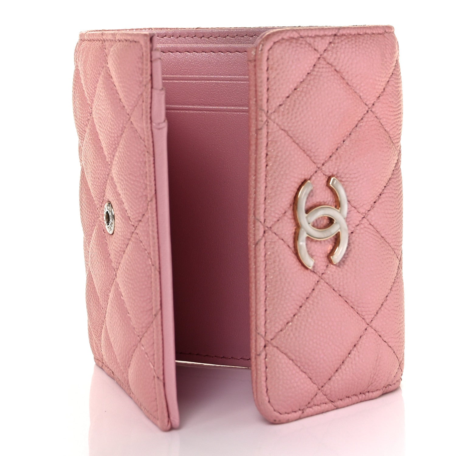 Chanel Iridescent Caviar Quilted Small Flap Wallet Rose Pink 5 of 9