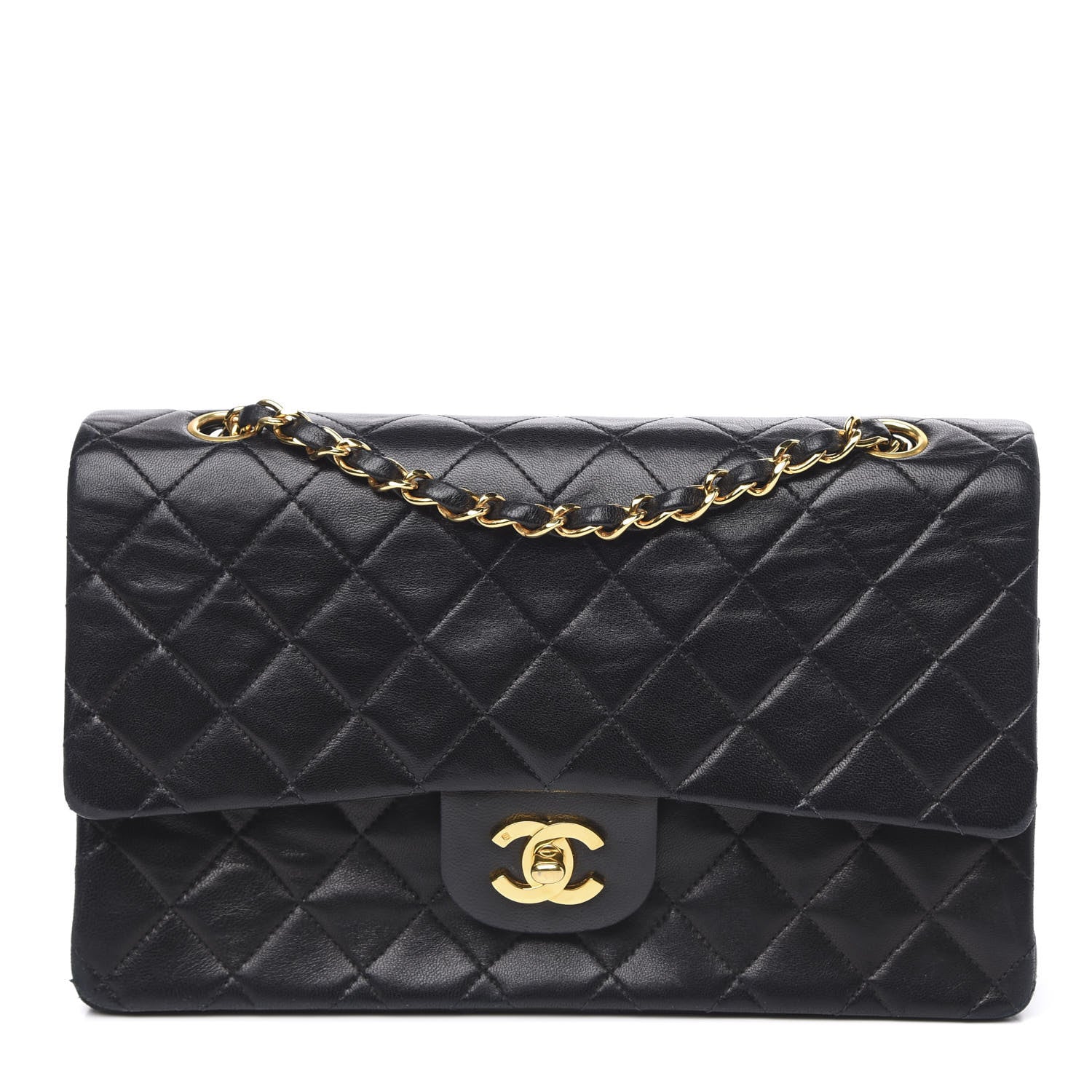 Chanel Lambskin Quilted Medium Double Flap Black 1 of 17