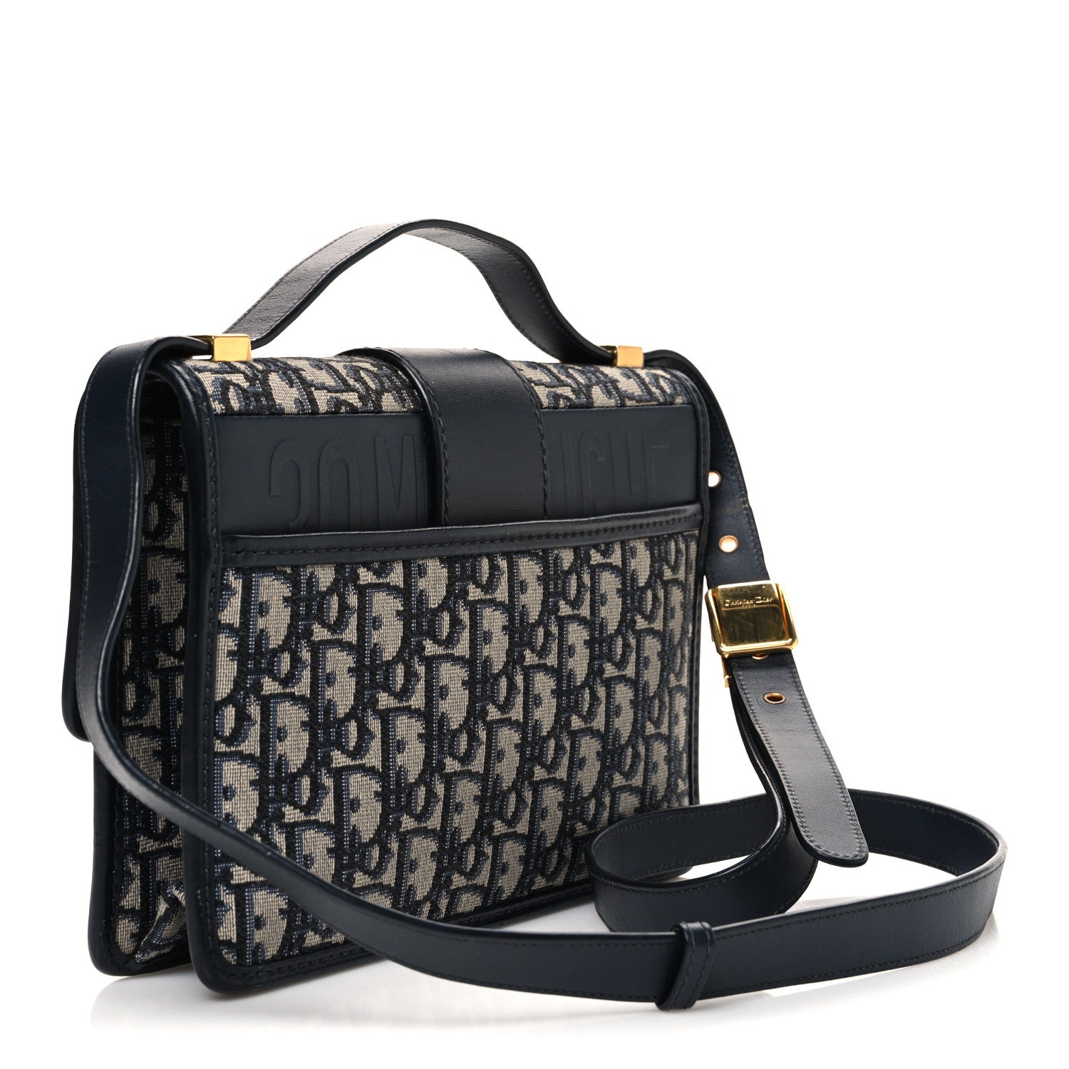 Christian Dior Oblique 30 Montaigne Flap Bag Blue 3 of 12
