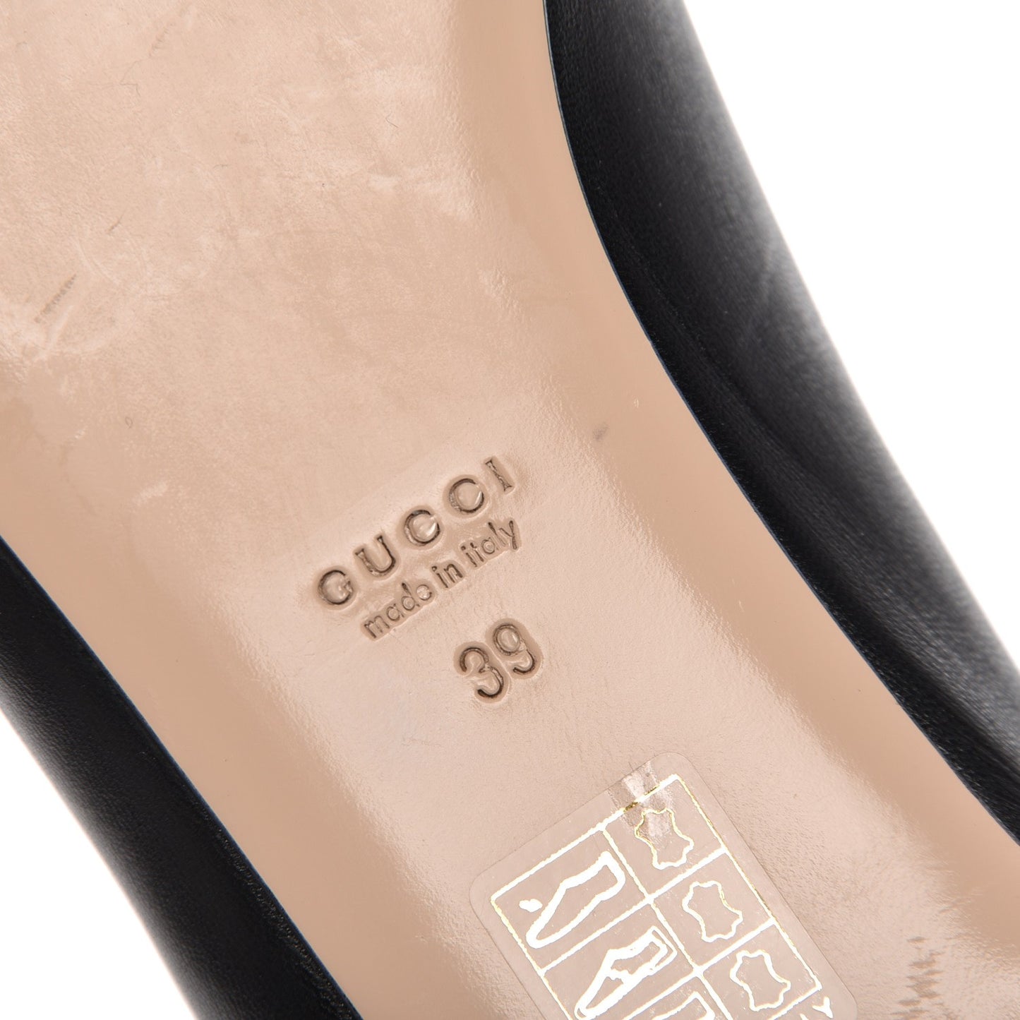 Calfskin Web Ballerina Flat 39 Nero Black