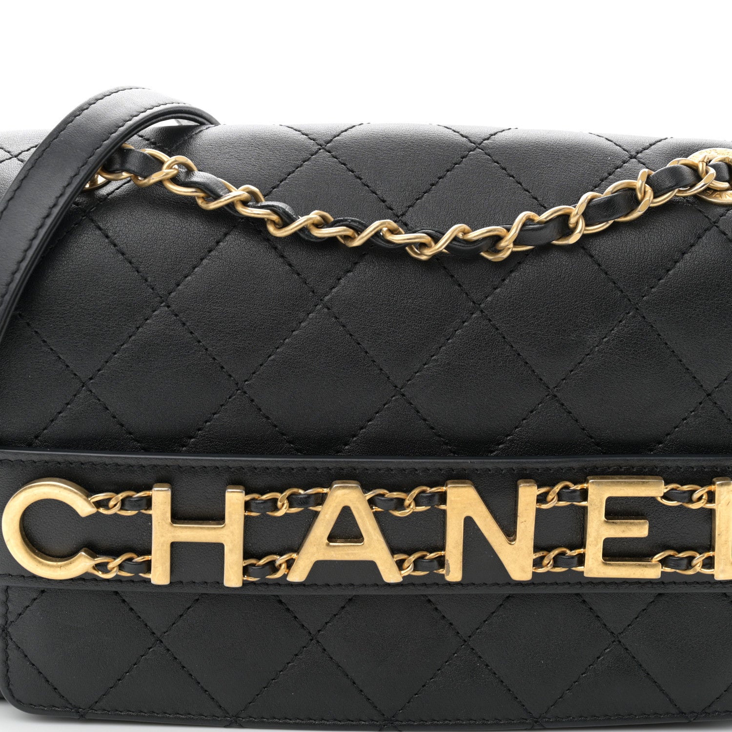 Chanel Calfskin Quilted Enchained Flap Black 8 of 10