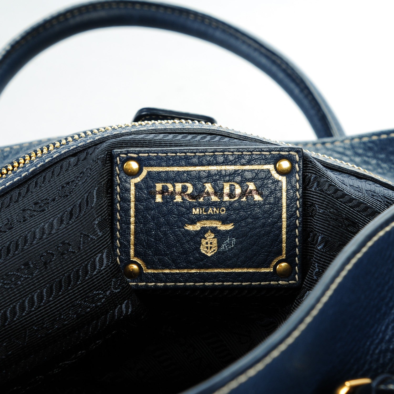 Prada Vitello Daino Tote Bluette 6 of 7