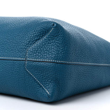 Hermes Taurillon Clemence Double Sens 36 Reversible Tote Menthe Bleu Thalassa 14 of 15