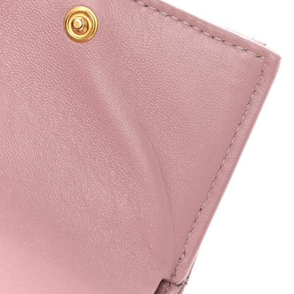 Saint Laurent Grain De Poudre Matelasse Chevron Monogram Tiny Wallet Tender Pink 8 of 8