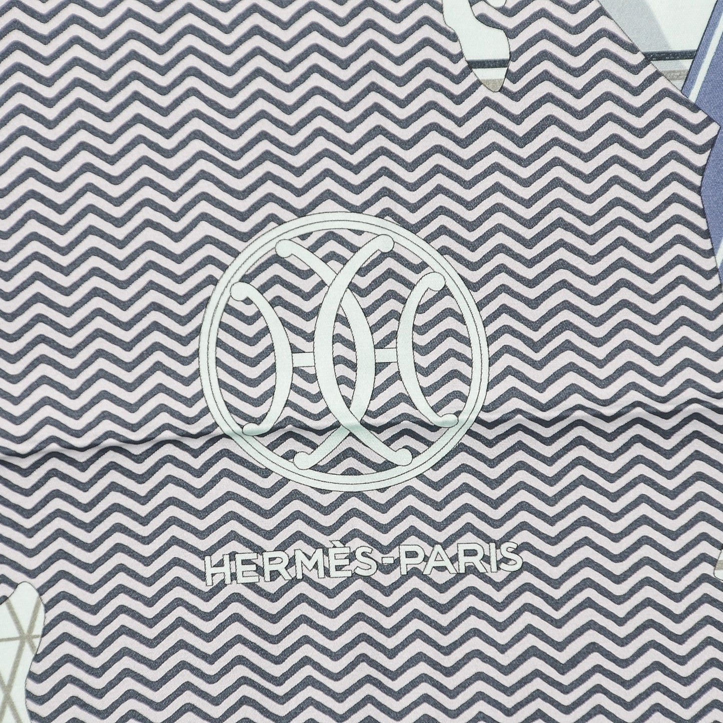 Silk Cotton Clan Equestre Scarf 100 Bleu Moyen Aqua Marine