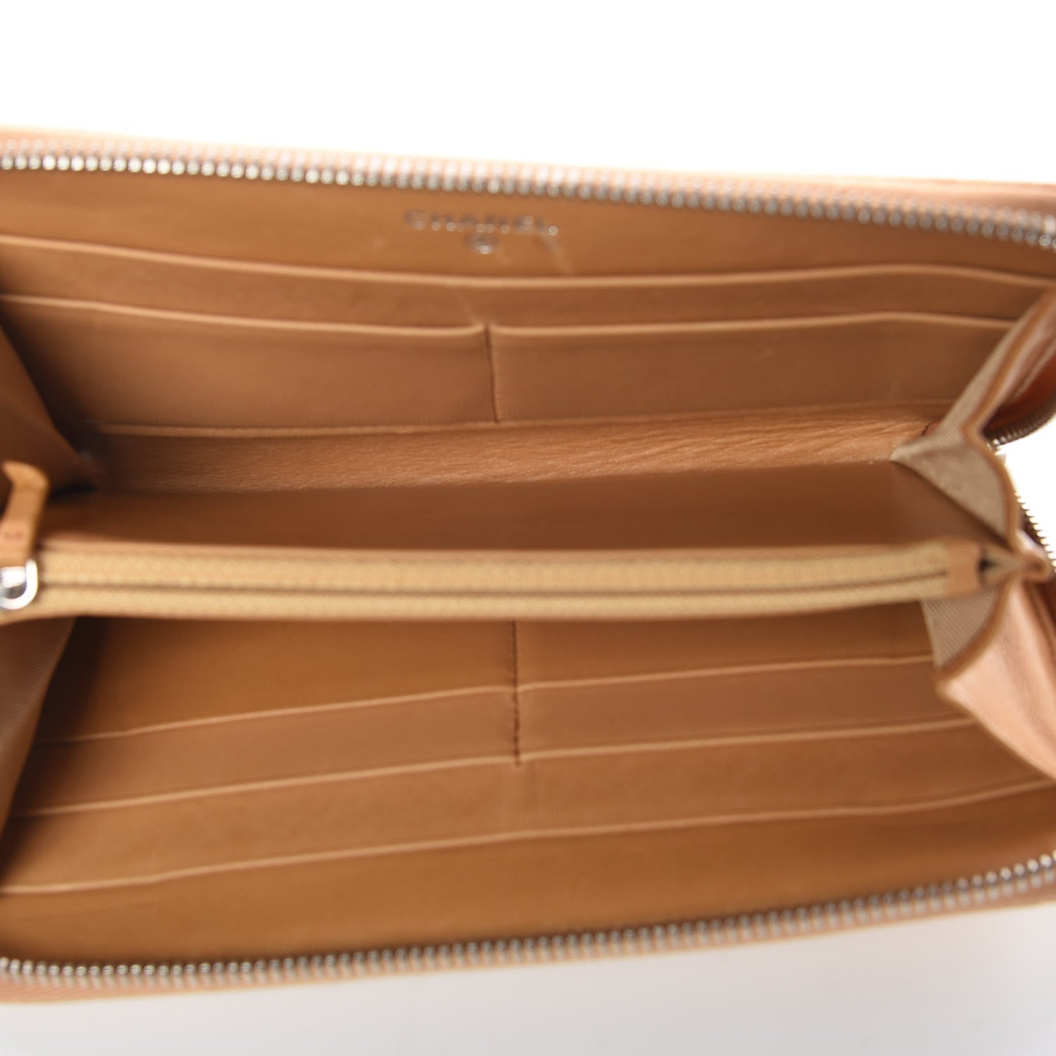 Chanel Patent Embossed CC Zip Around Wallet Gold 5 of 7