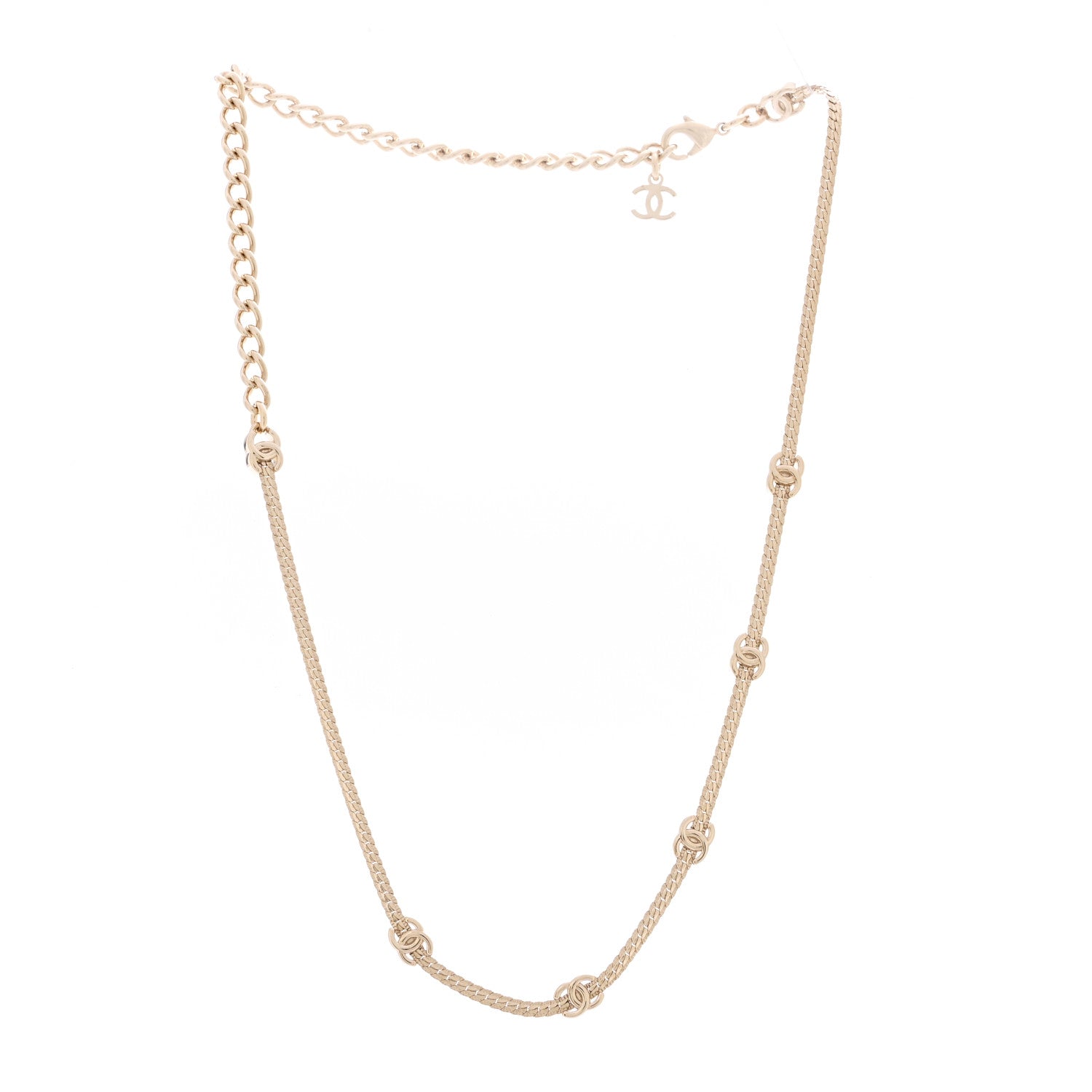 Chanel Metal CC Short Chain Necklace Gold 3 of 7