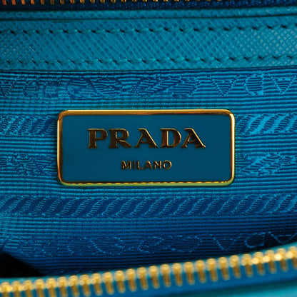 Prada Saffiano Mini Galleria Double Zip Tote Turchese 6 of 8