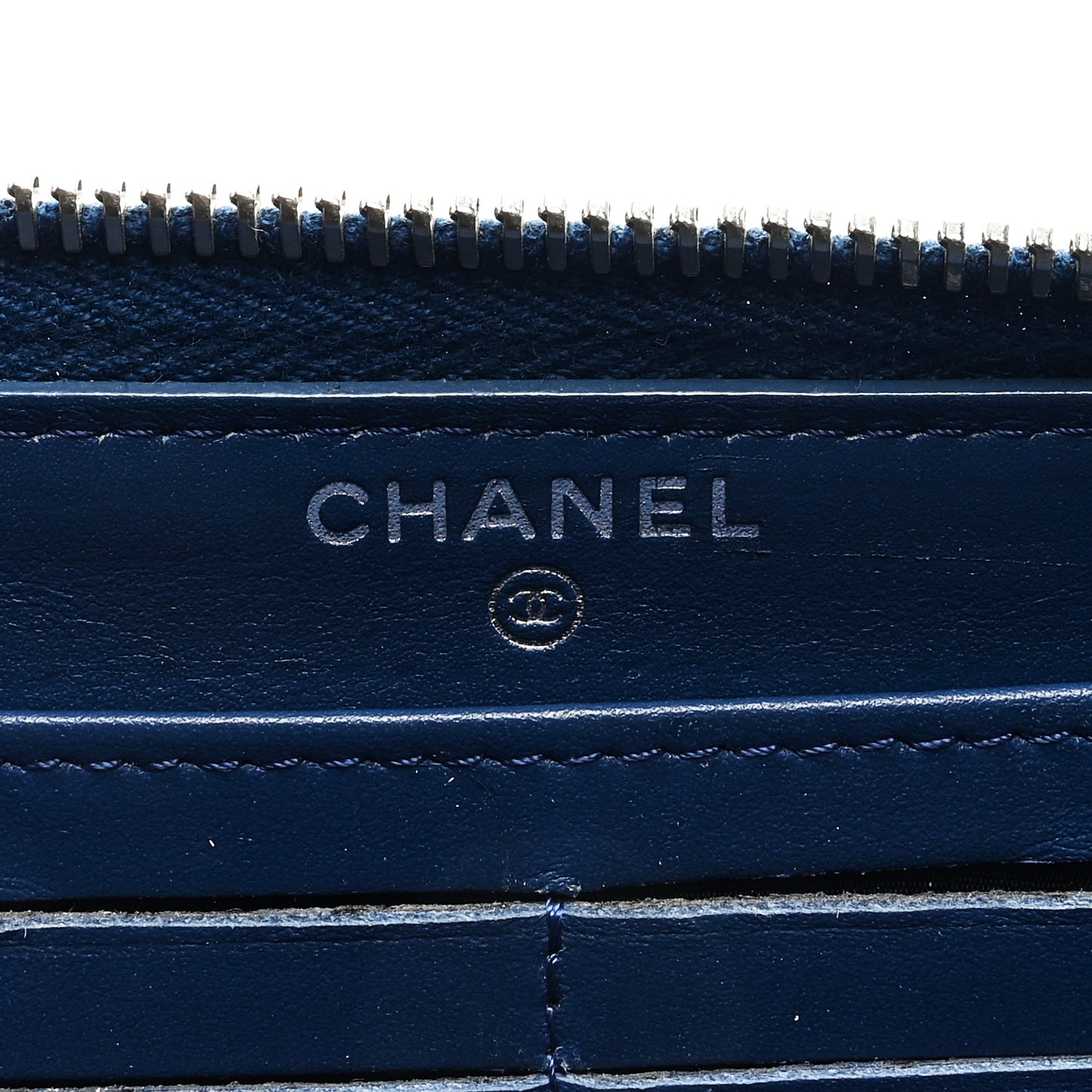 Caviar Quilted Large Gusset Zip Around Wallet Blue
