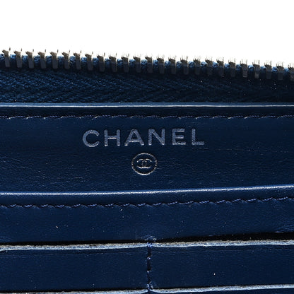 Chanel Caviar Quilted Large Gusset Zip Around Wallet Blue 6 of 7
