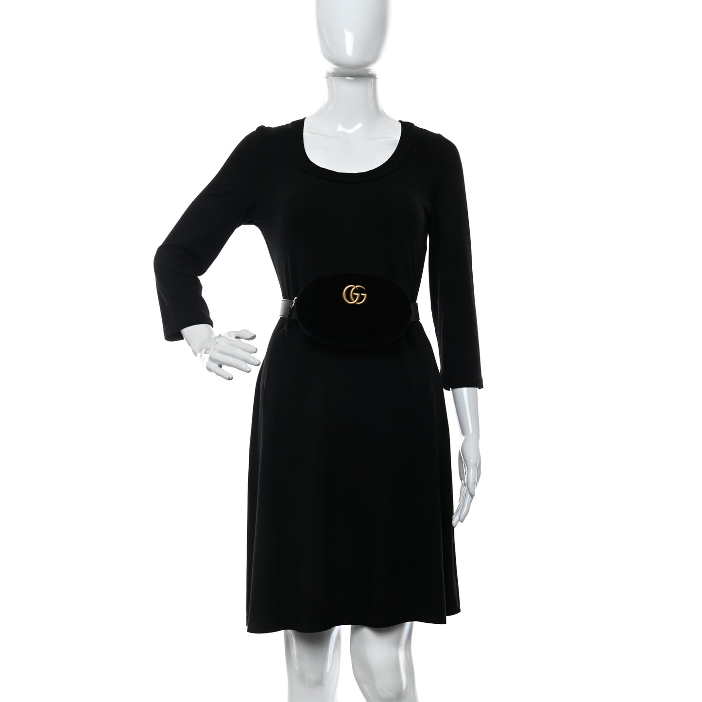 Velvet Matelasse GG Marmont Belt Bag 85 34 Black