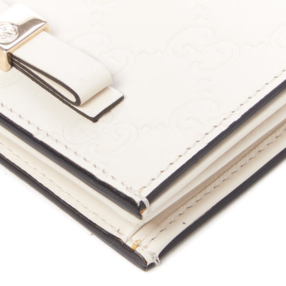 Gucci Guccissima Signature Bowy Card Case Wallet White 4 of 7