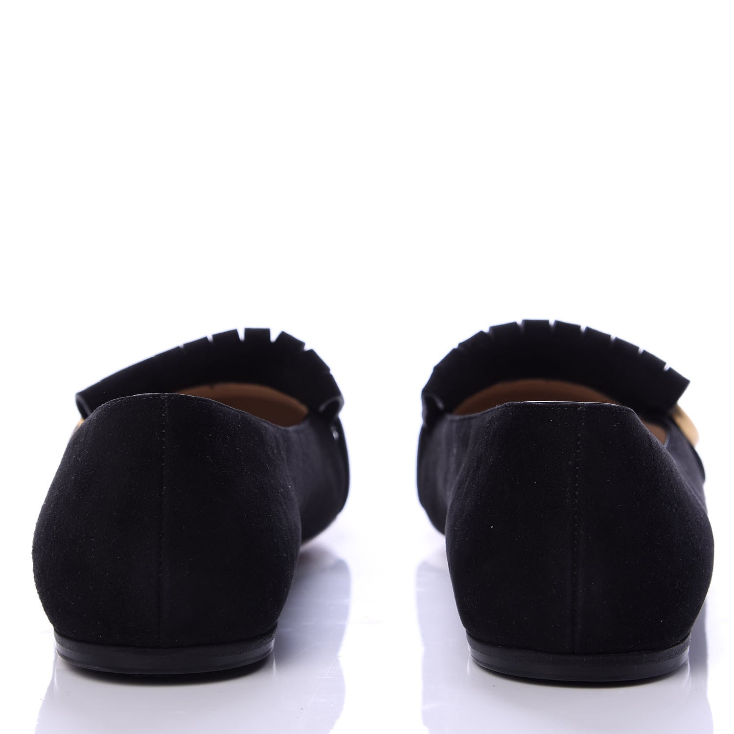 Gucci Kid Scamosciato GG Marmont Fringe Flats 40 Black 7 of 11