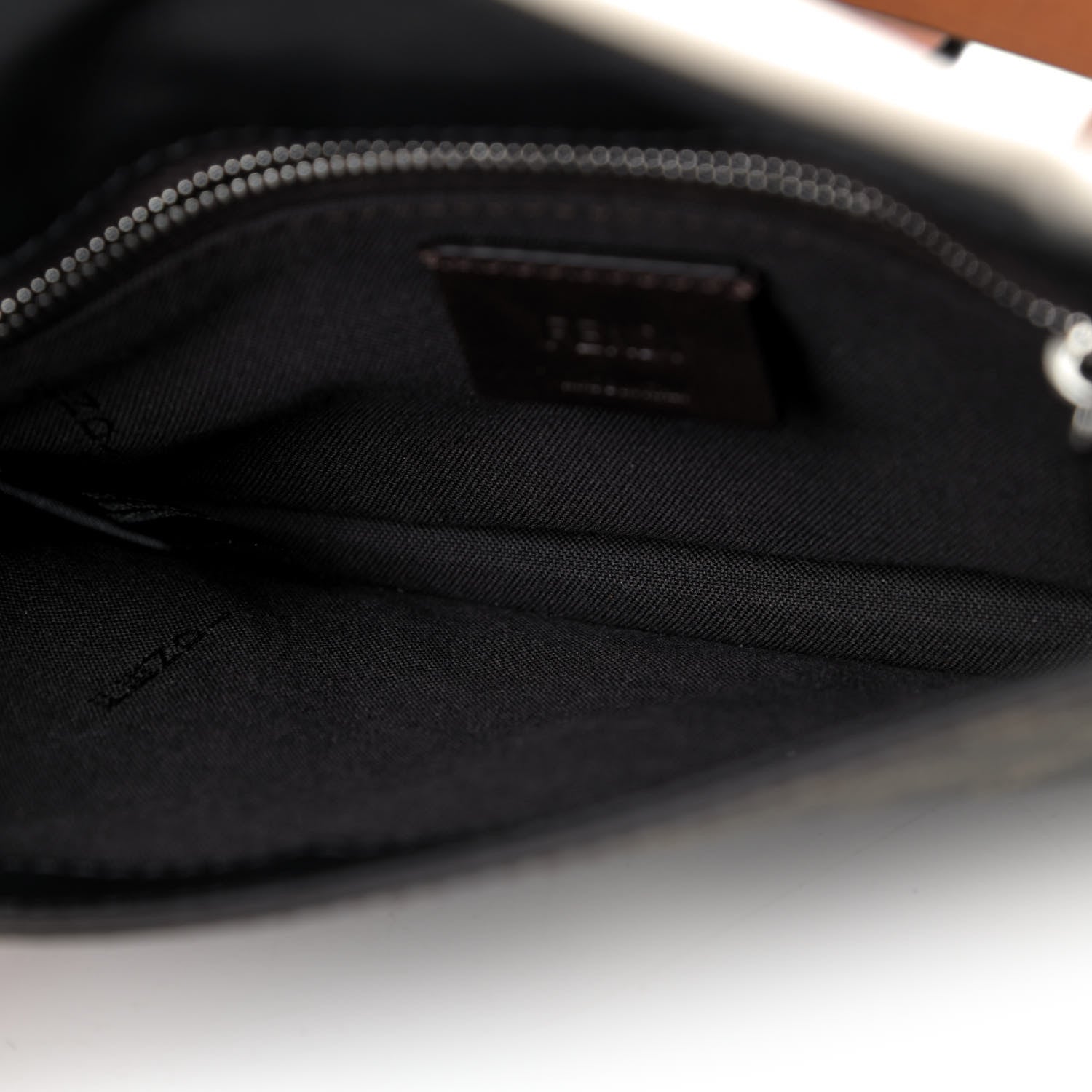 Fendi Glazed Fabric Cotton Vitello King Aura FF 1974 Baguette Belt Pouch Tobacco Moro Grezzo Cuoio 4 of 4