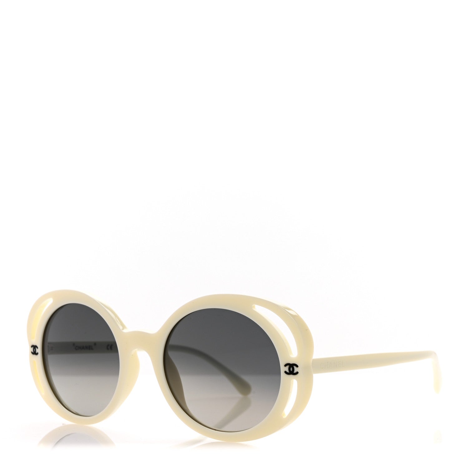 Chanel Acetate Round Sunglasses 71572A White 1 of 8