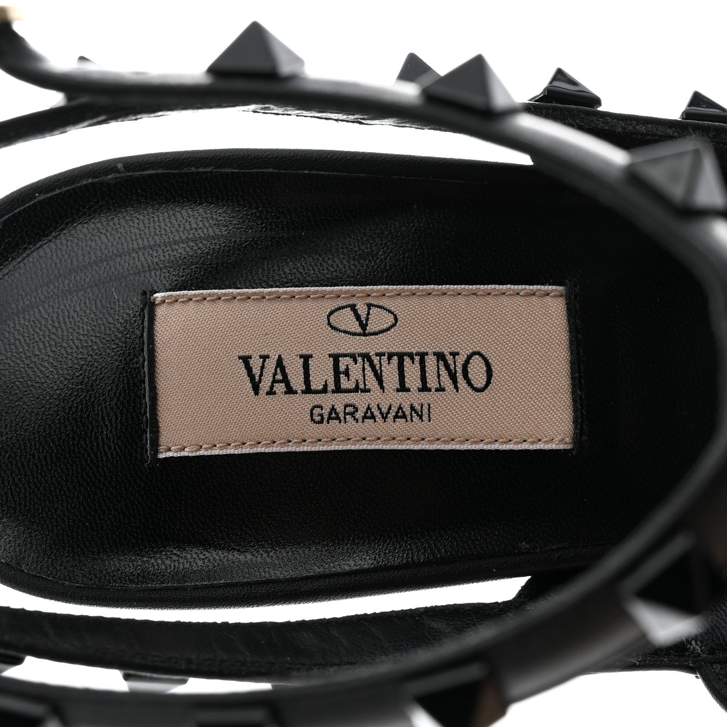 Valentino Garavani Calfskin Lacquered Monochrome Rockstud Ankle Strap 100mm Pumps 41 Black 6 of 9