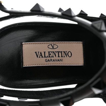 Valentino Garavani Calfskin Lacquered Monochrome Rockstud Ankle Strap 100mm Pumps 41 Black 6 of 9