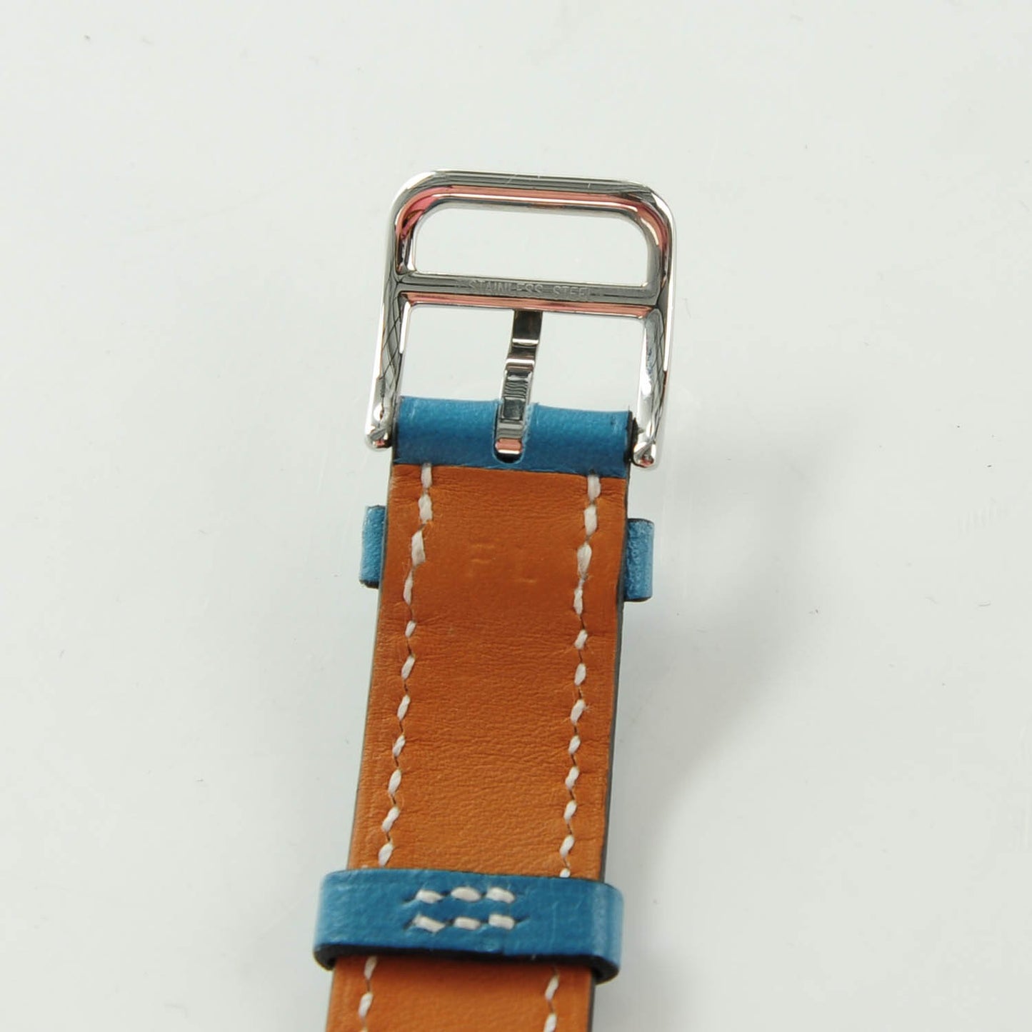 Stainless Steel Swift 21mm Heure H Hour Double Tour Quartz Watch Blue Jean