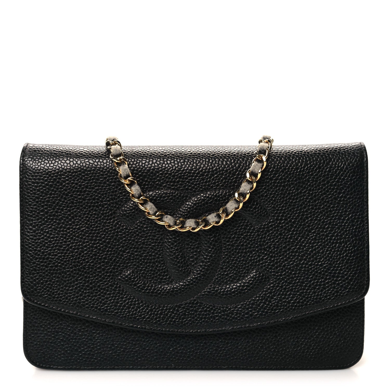 Chanel Caviar Timeless CC Wallet On Chain WOC Black 1 of 12