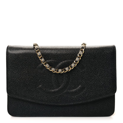 Chanel Caviar Timeless CC Wallet On Chain WOC Black 1 of 12