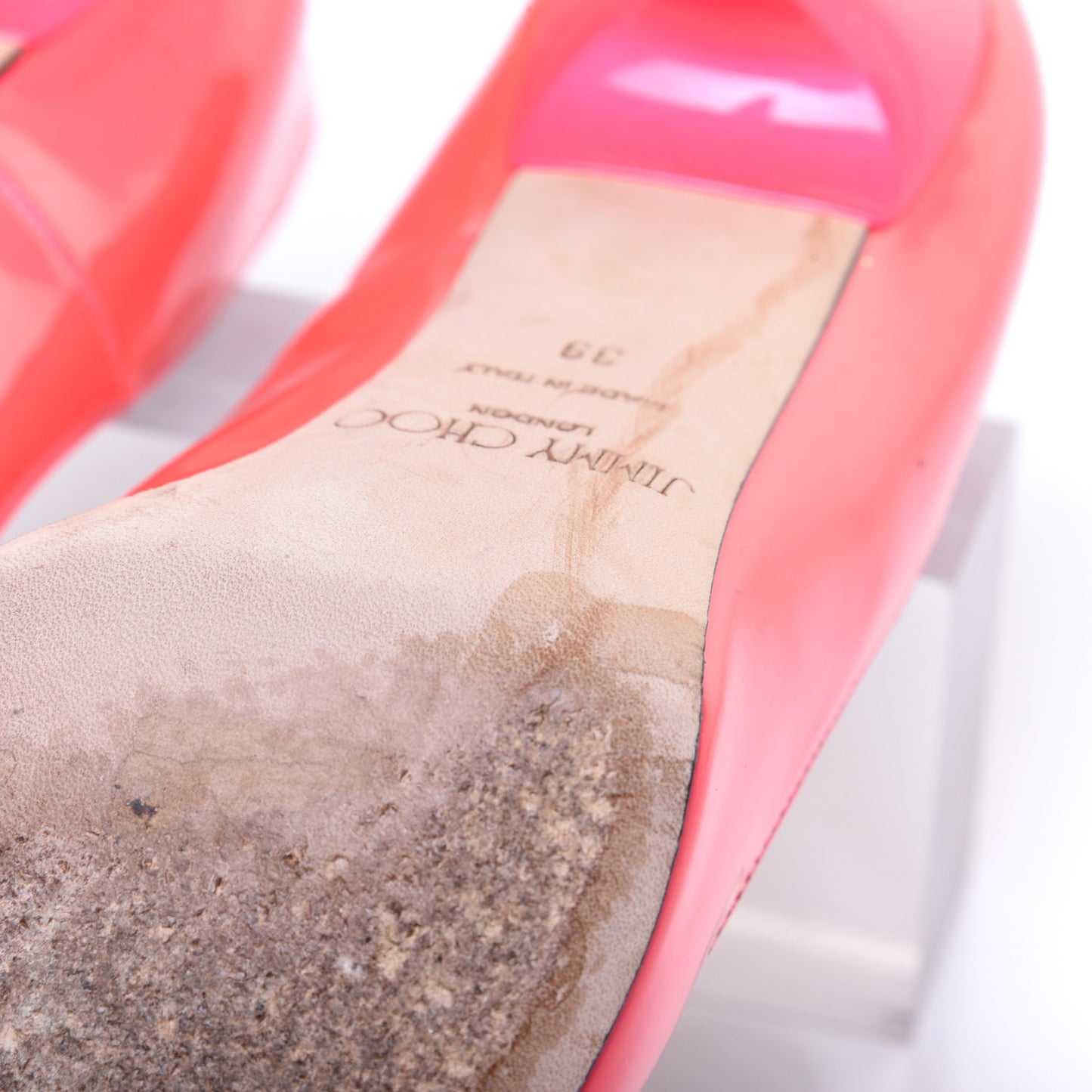 Neon Patent Pointy Toe Abel Pumps 39 Pink