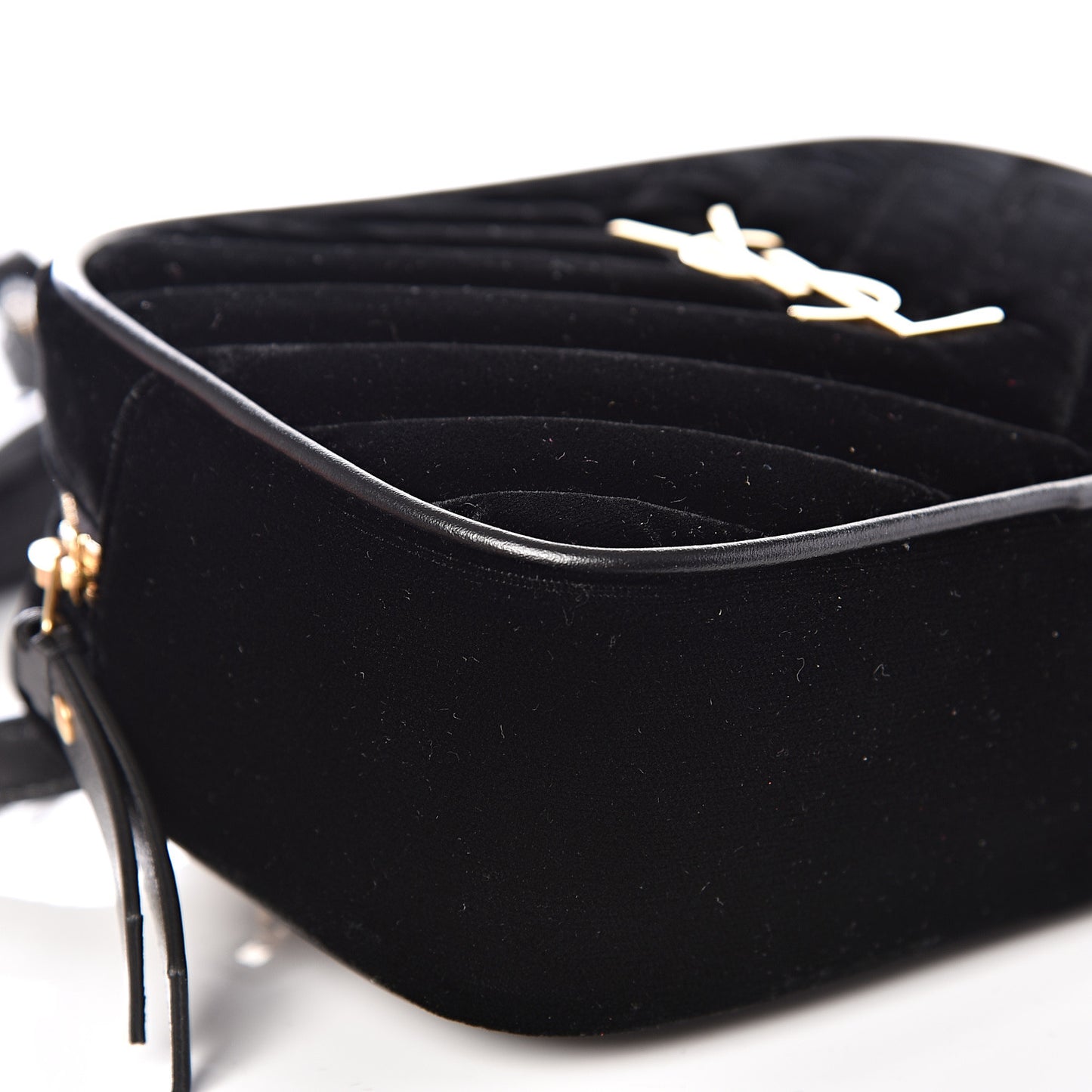 Velour Matelasse Monogram Lou Belt Bag Black